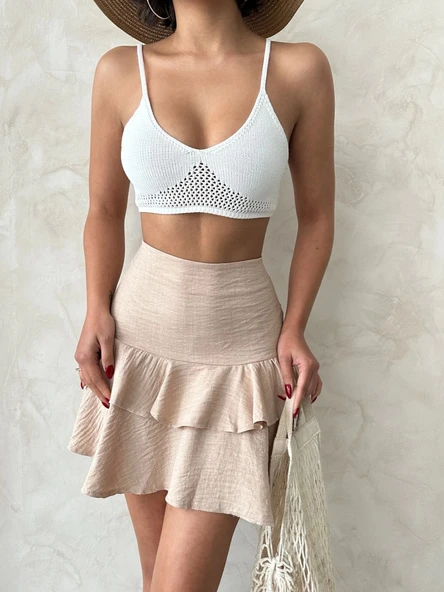 Valonlu fırfırlı etek s24681 ürün görseli