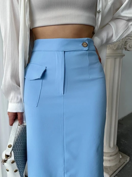 Uzun düğmeli etek - Resim 4