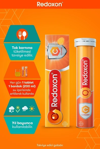 Redoxon Essential C Vitamini 15 Efervesan Tablet I 1000 Mg C Vitamini Içeren Takviye Edici Gıda - Resim 5