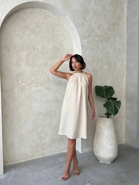 Salaş keten elbise ürün görseli