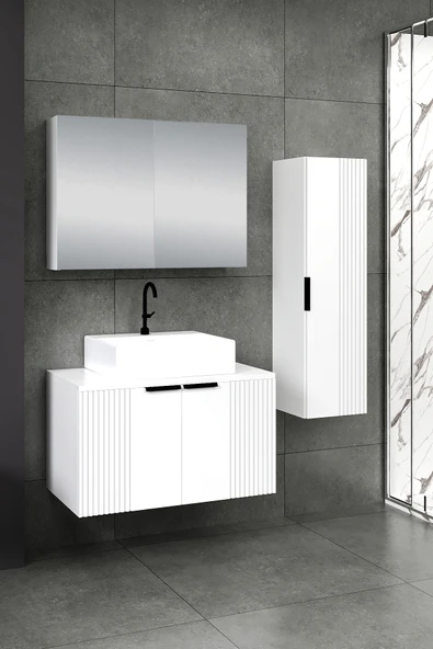 80 cm Chester Banyo Dolabı + 30 cm Boy Dolabı - 2