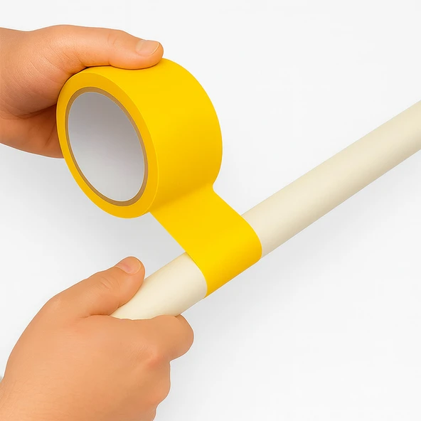 Sarı Tamir Bandı 75 mm x 10 mt Çok Amaçlı Güçlü Yapışkanlı Suya Dayanıklı Onarım Yalıtım Bandı - Resim 4