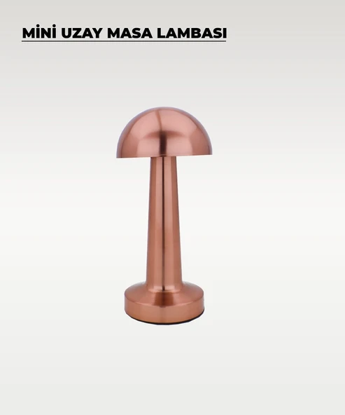 Rose Mantar Masa Lambası - Dokunmatik - 3 Renk Işık - 3