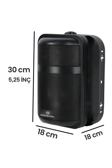 Maxword MDS-105TB Yüksek Kaliteli 200W 5.25 İnç 16 ohm/100V İki Yollu Duvar Tipi Sütun Hoparlör - 3