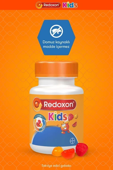 Redoxon Kids 60 Çiğnenebilir Gummy I Çocuklar Için C Vitamini, D Vitamini Ve Çinko Içeren Takviye - Resim 5