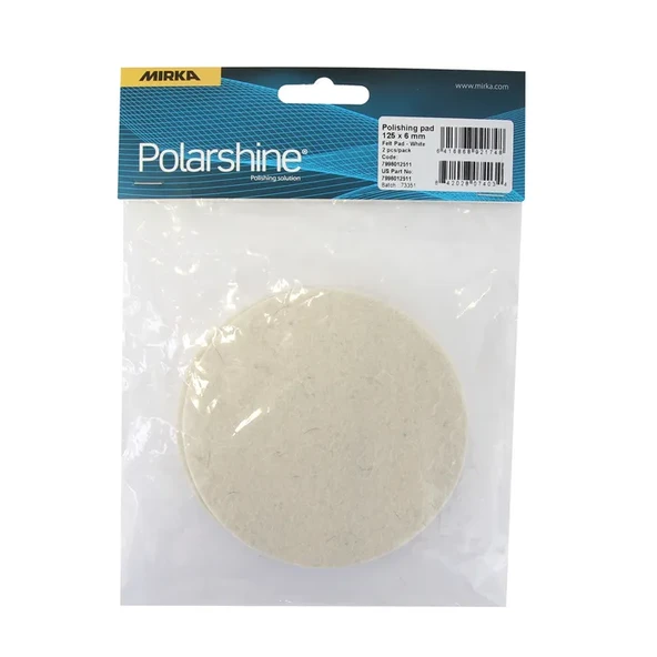 Mirka 125mm Cam Polisaj Pedi – Profesyonel Sert Beyaz Keçe | Maksimum Parlaklık ve Denge - 3