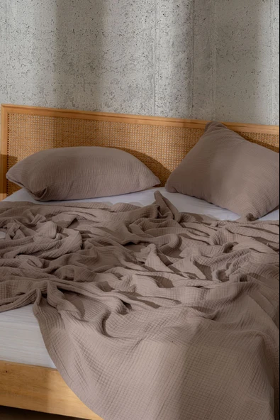 Rayme Textile Müslin Yatak Örtüsü Ultra Yumuşak Yüksek Kaliteli  4 Kat Muslin Pike (Tek Kişilik (180x240 cm) - 3