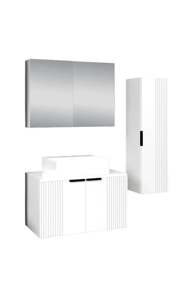 80 cm Chester Banyo Dolabı + 30 cm Boy Dolabı - 4