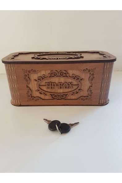 Tip Box Bahşiş Tip Kutusu Ahşap Kumbara Anahtarlı Kilitli Bahşiş Için Kumbara Bahşiş Kutusu - 13