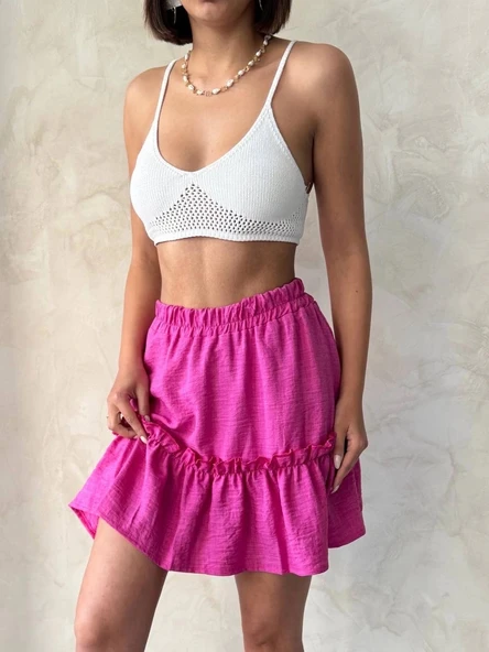 Çingene keten etek fuşya s24808 ürün görseli