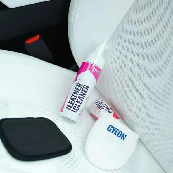 GYEON Q²M LeatherSet Natural Modern Deri Günlük Hafif Temizlik ve Bakım Seti (5 Parça) - 200 ml - 5