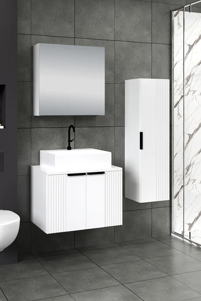 65 cm Chester Banyo Dolabı + 30 cm Boy Dolabı - 1