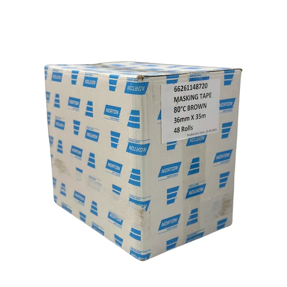 NORTON Kağıt Bant 36x35m (48 Adet) Masking Tape 80°C 35M Dayanıklı Kahverengi Kağıt Bant KOLİ FİYATI - 4