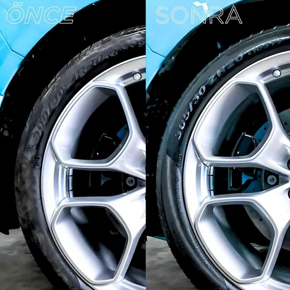 GYEON Q²M Tire Express Lastik Parlatıcı ve Koruyucu - 1000 ml -Su Bazlı Jel Oto Lastik Cilası - 3