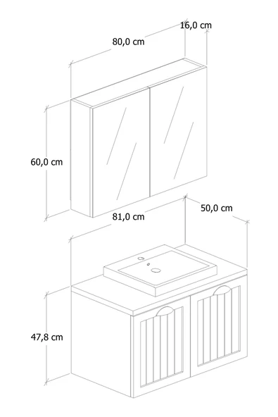 80 cm Aren Banyo Dolabı - 5