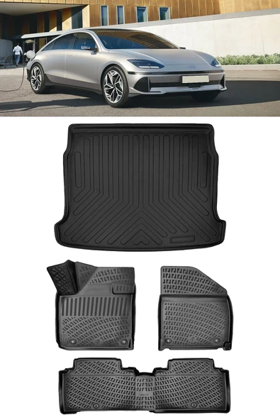 Rizline Hyundai İoniq 6 2022 ve Sonrası 3D Havuzlu Paspas ve Bagaj Havuzu Set ürün görseli