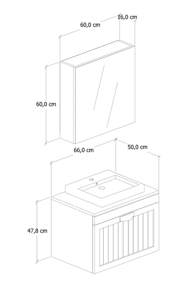65 cm Aren Banyo Dolabı - 5