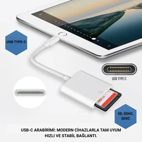Polham USB-C To SD / Hafıza Kart Okuyucu | Tak & Çalıştır Kamera Kart Dönüştürücü, Telefon, Tablet PC Uyumlu - 8