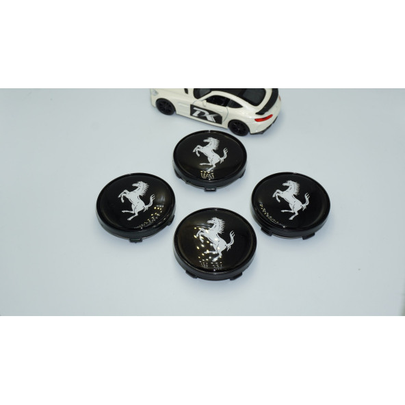 DK Tuning Ferrari Siyah Jant Göbeği Kapak Seti 60mm - Resim 2