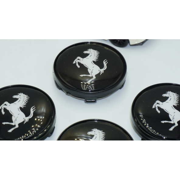 DK Tuning Ferrari Siyah Jant Göbeği Kapak Seti 60mm - Resim 3