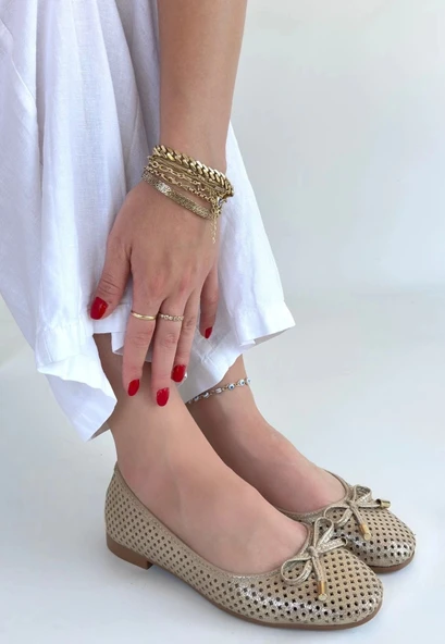 Icar Bej Cilt Babet Ayakkabı - Resim 2