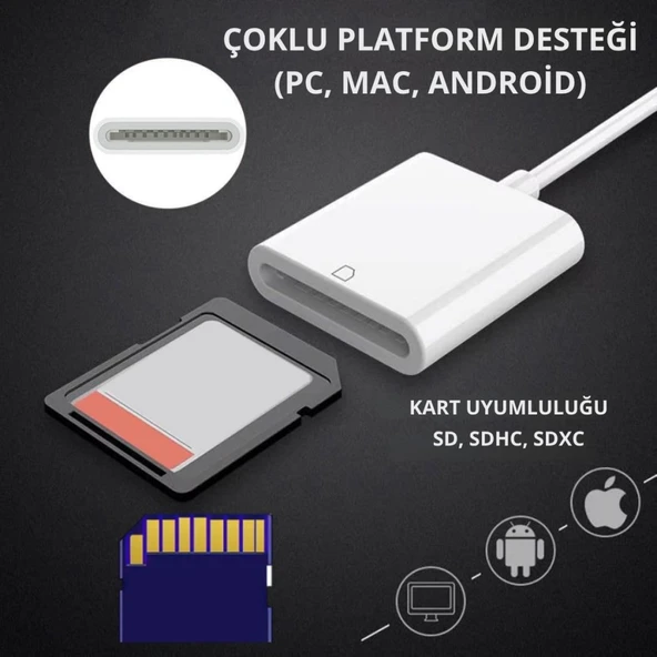 Polham USB-C To SD / Hafıza Kart Okuyucu | Tak & Çalıştır Kamera Kart Dönüştürücü, Telefon, Tablet PC Uyumlu - 2