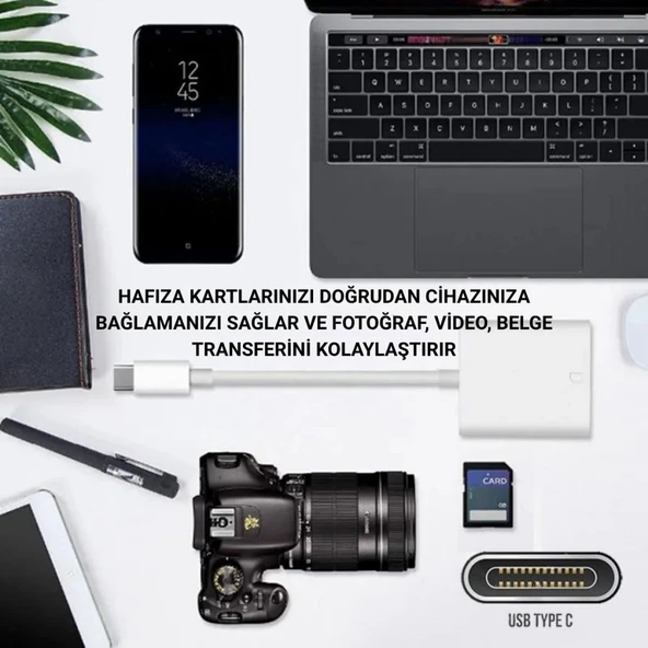 Polham USB-C To SD / Hafıza Kart Okuyucu | Tak & Çalıştır Kamera Kart Dönüştürücü, Telefon, Tablet PC Uyumlu - 10