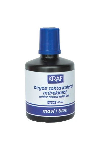 KRAF Beyaz Yazı Tahtası Mürekkebi Mavi 100 Ml - 1