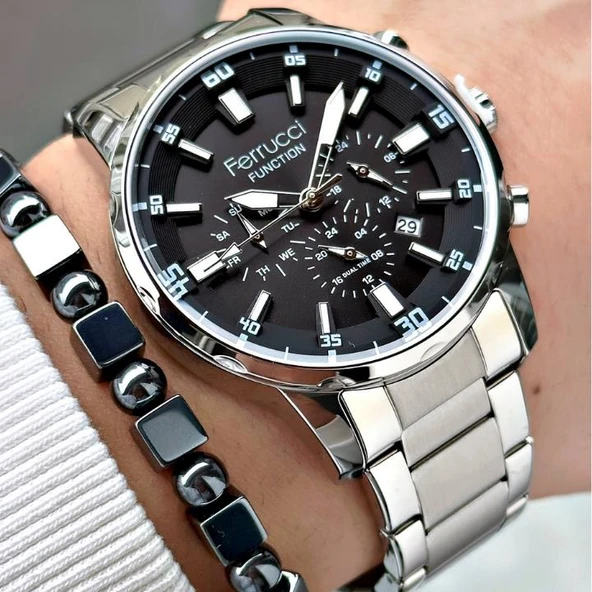 Ferruccı FCF 0525 03274M.02 64073 Erkek Fonksiyon Metal Kol Saati - Resim 3