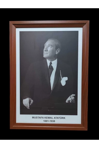 Panda Atatürk Portresi mdf Çerçeveli Portre Tablo Köşe 35x50cm - 1