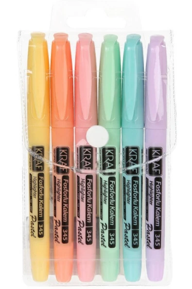 Kraft Kraf Fosforlu Kalem Pastel Kalem Tipi 6 Lı - 3
