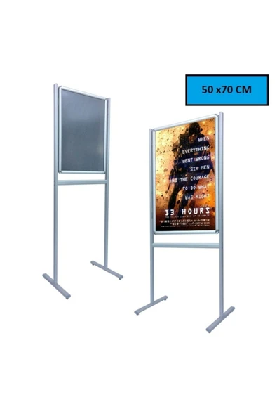 OfisDS B2 50x70cm Alüminyum Çift Taraflı Kaldırım Reklam Poster Pano - 1