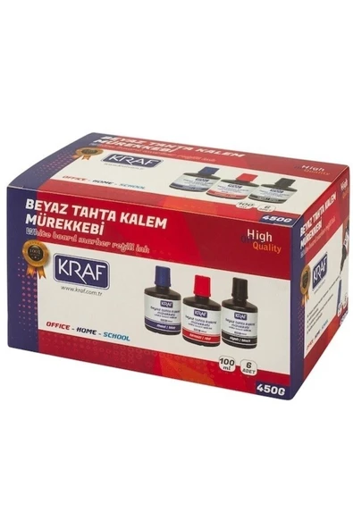 KRAF Beyaz Yazı Tahtası Mürekkebi Kırmızı 100 Ml X 6 Adet - 3