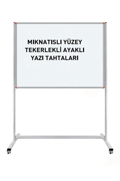 Panda 120x140 Cm Mıknatıslı Yüzey Sabit Ayaklı Tekerlekli Yazı Tahtası Pano Beyaz ürün görseli