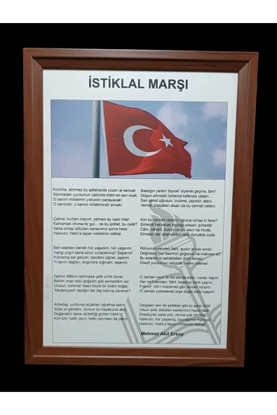 Panda İstiklal Marşı Portresi mdf Çerçeveli Portre Tablo Köşe 35x50cm - 1