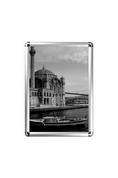 PROJENEON B2 50x70cm Alüminyum Çerçeve Rondo Köşe Aç Kapa Açılır Kapanır Klik Klak Çerçeve - 4