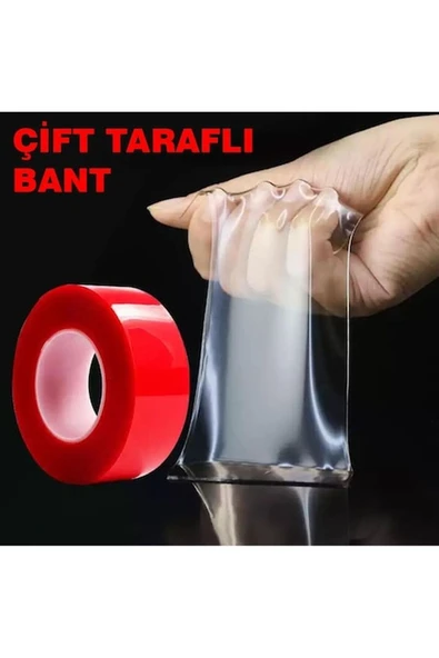 Panda 6 adet 10mm X 2mt Çift Taraflı Montaj Slikon Bandı Doku Nano Silikonlu Süper Güçlü Bant - 5