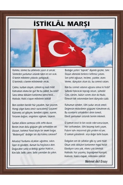 Panda Marka: Istiklal Marşı 50x70 Mdf Çerçeve Pan409 Kategori: Masaüstü Organizer - 1