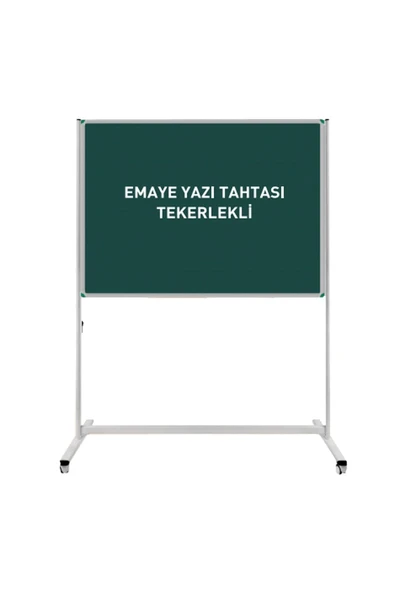 Panda 120x120 Cm Çelik Emaye Yüzey Sabit Ayaklı Tekerlekli Yazı Tahtası Beyaz - Resim 2