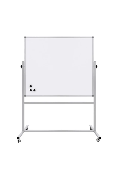 Panda 120x140 Mobil 360 Derece Dönerli Çift Taraflı Mıknatıs Yüzey Tekerlekli Ayaklı Yazı Tahtası - 1