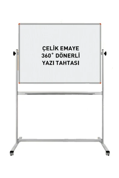 Panda 120x140 Cm Çelik Emaye Yüzey Mobil Yazı Tahtası 360° Dönerli - 1