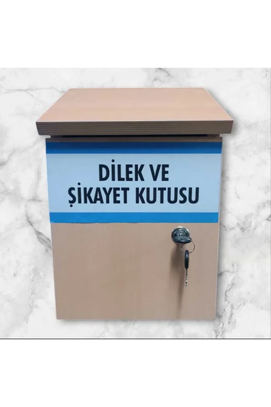 Panda Kilitli Ahşap Dilek ve Şikayet Posta Kutusu h37x24x16cm - 5