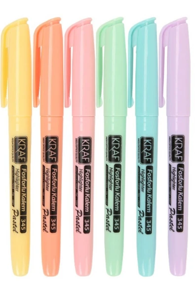 Kraft Kraf Fosforlu Kalem Pastel Kalem Tipi 6 Lı - 1
