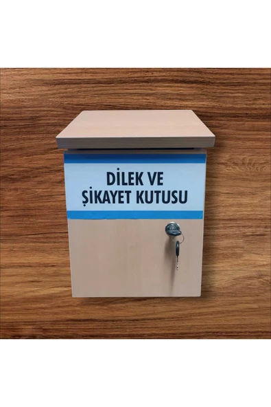 Panda Kilitli Ahşap Dilek ve Şikayet Posta Kutusu h37x24x16cm - 6