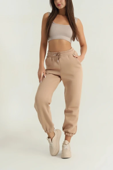 3 iplik şardonlu paça lastikli eşofman bisküvi is001 ürün görseli 1