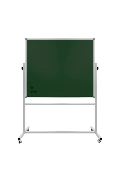 Panda 90X120 CM MIKNATIS YÜZEY  360° DÖNERLİ AYAKLI ÇİFT TARAFLI TEKERLEKLİ MOBİL YAZI TAHTASI-PAN570 - 2