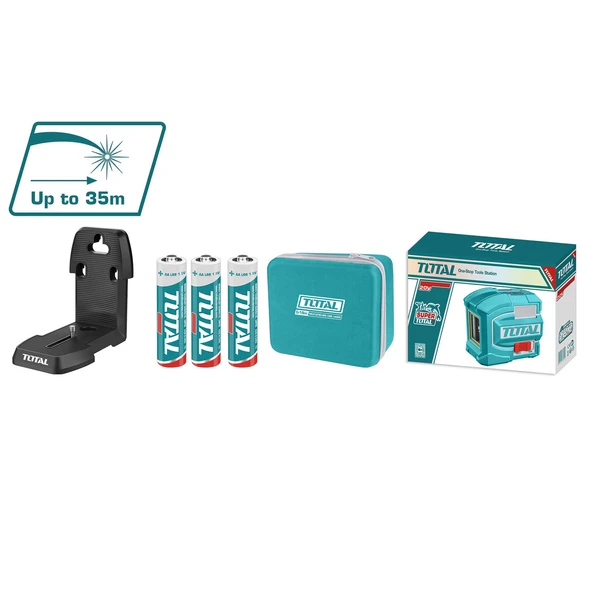 Total TLL156601 Yeşil Çizgi Lazer Terazi Seviyesi 35m Dayanıklı Hassas Ölçüm Taşıma Çantalı Model - Resim 2