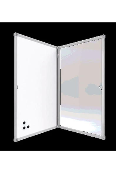 Panda 70x100 Cm Mıknatıslı Alüminyum Kilitli Kapaklı Ince Camekanlı Ilan Duyuru Sunum Pano - 4