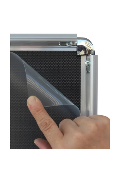 DESMARK 25 mm B2(50x70) Rondo Köşe Alüminyum Aç-Kapa Çerçeve – Poster & Afiş Çerçevesi (Gümüş Eloksallı) - Resim 3