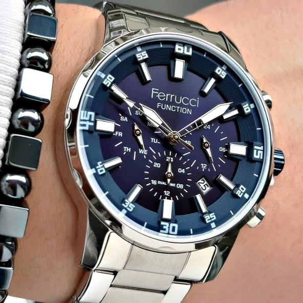 Ferruccı FCF 0525 03274M.01 64073 Erkek Fonksiyon Metal Kol Saati - Resim 3